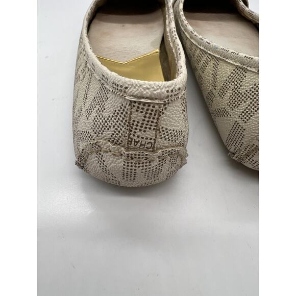 Michael Kors Women's MK Loafers Size 8.5 Cream Black Gold Slip On - Picture 6 of 9